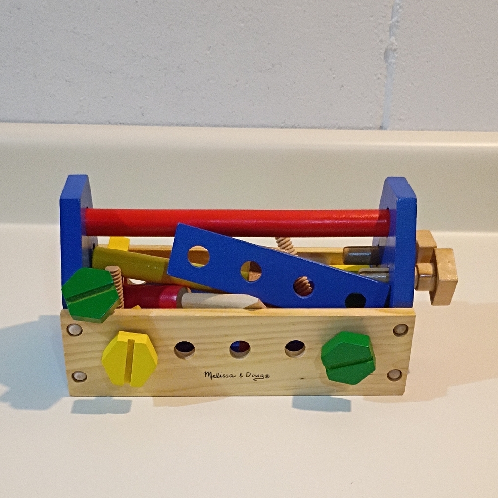 Melissa & Doug Colorful Wooden Tool Set - Blue, Red, Green